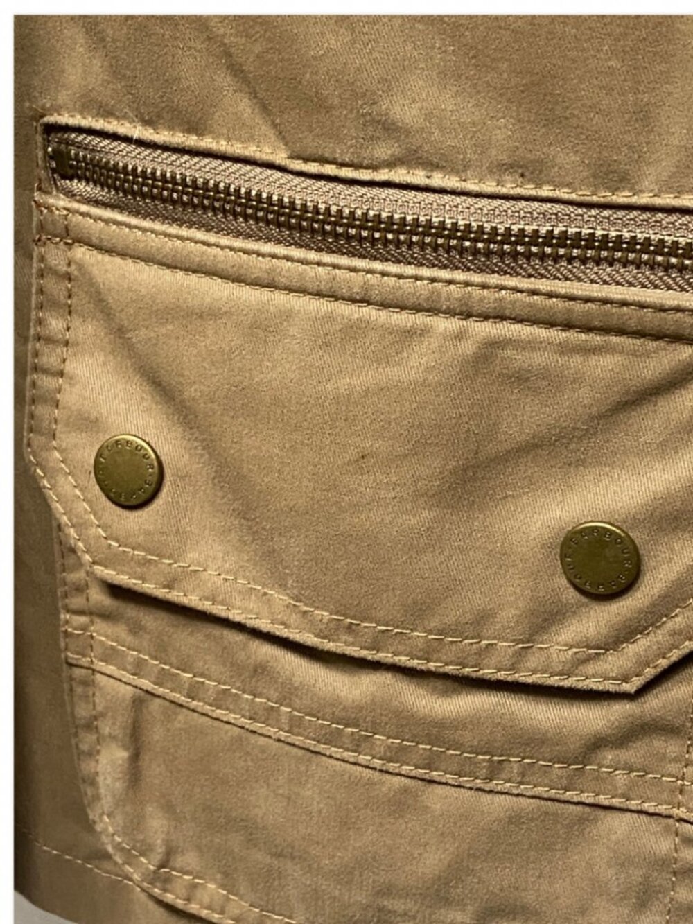 Barbour Brown Military Style Zip Snap Button Jacket Size 4 US - Picture 4 of 11